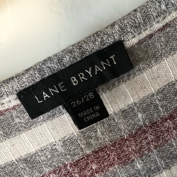 Lane Bryant|Knit Dolman Sleeve chevron stripe top, Neutral dusty rose•Size 26/28 - Picture 8 of 11